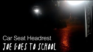 Car Seat Headrest Cover - Joe Goes to School (in a Hurricane)