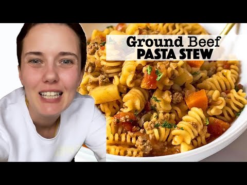 One Pot Ground Beef Pasta Stew based on Paraguayan Guiso