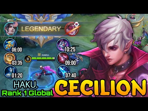 Offlane Perfect Play Cecilion 10MINs Full Build! - Top 1 Global Cecilion by HAKU. - MLBB