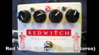 Video thumbnail for Red Witch Empress Chorus - demo (Clean Stereo) by Guitar Pedal Demos
