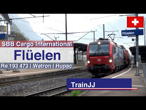4K SBB Cargo Re 193 473 | Hupac - Wetron Zug |  Flüelen - Gotthardbahn | Swiss Cargo Trains