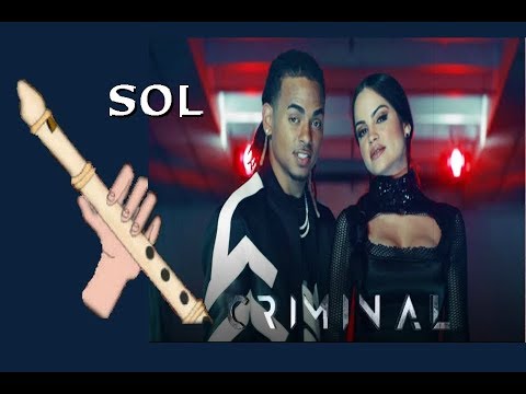 Natti Natasha x Ozuna - Criminal, flauta dulce fácil, tutorial con animación.