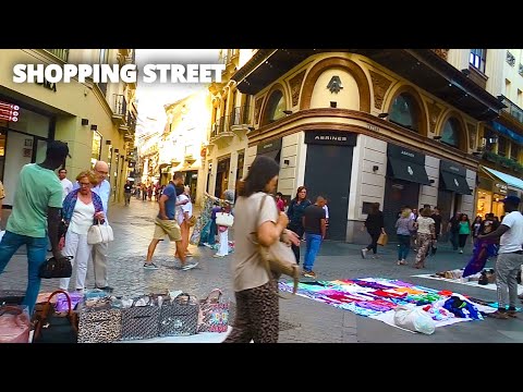 Seville City Center Shopping Street - Virtual Walking Tour , Spain 🇪🇸