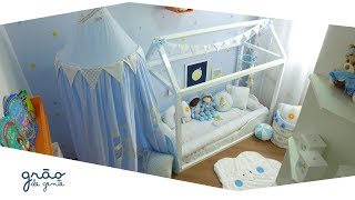 TOUR PELO QUARTO DE BEBÊ PATCHWORK AZUL MONTESSORIANO | Grão de Gente