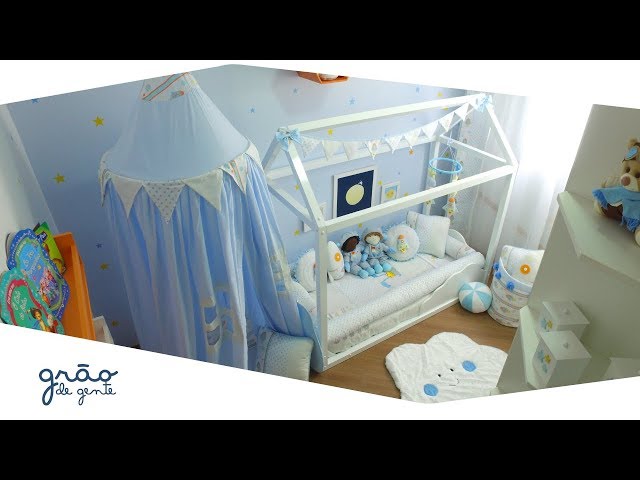 TOUR PELO QUARTO DE BEBÊ PATCHWORK AZUL MONTESSORIANO | Grão de Gente