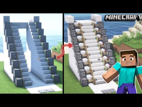 How to build Best Auto Stairs in Minecraft Redstone builds (Tutorial)