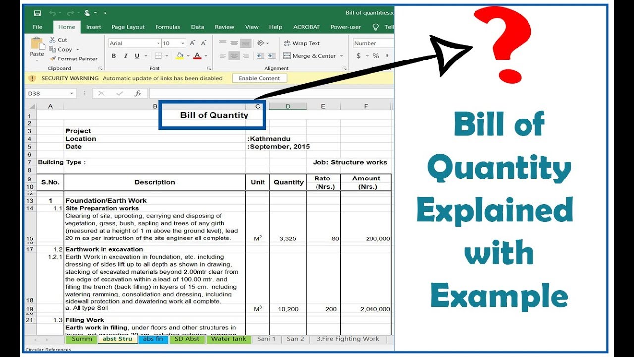 What is Bill of Quantity (BOQ)? Explained in Detail with Example.