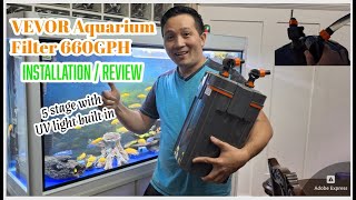 VEVOR Canister Aquarium Filter 660GPH, 5-Stage Installation & Review