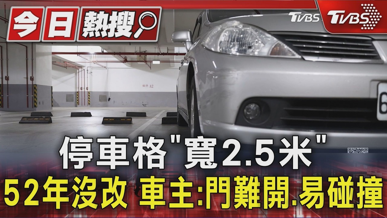 停車格「寬2.5米」52年沒改 車主:門難開.易碰撞｜TVBS新聞 @TVBSNEWS01