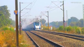 preview picture of video 'Manoharganj  Train -18 | Allahabad-Delhi Speed Trials | Thunders Past Manoharganj | INDIAN RAILWAYS'