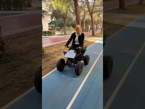 We tested out the $1,800 Tesla Cyberquad 😍 #tesla #cyberquad #cybertruck