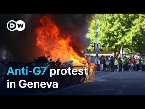 ジュネーブで厳戒態勢にもかかわらず発生した破壊行為と衝突 | DWニュース (Vandalism and clashes despite tight security in Geneva | DW News)