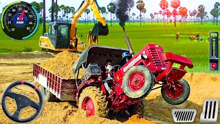 Cargo Tractor Trolley Offroad Simulator - Heavy Farming Transporter Driving - Android GamePlay #4