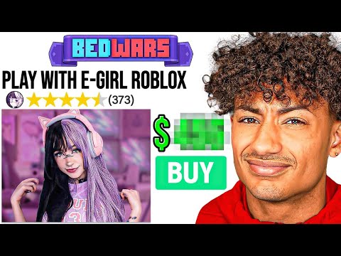I Hired An E-GIRL To Play With Me In Roblox Bedwars..