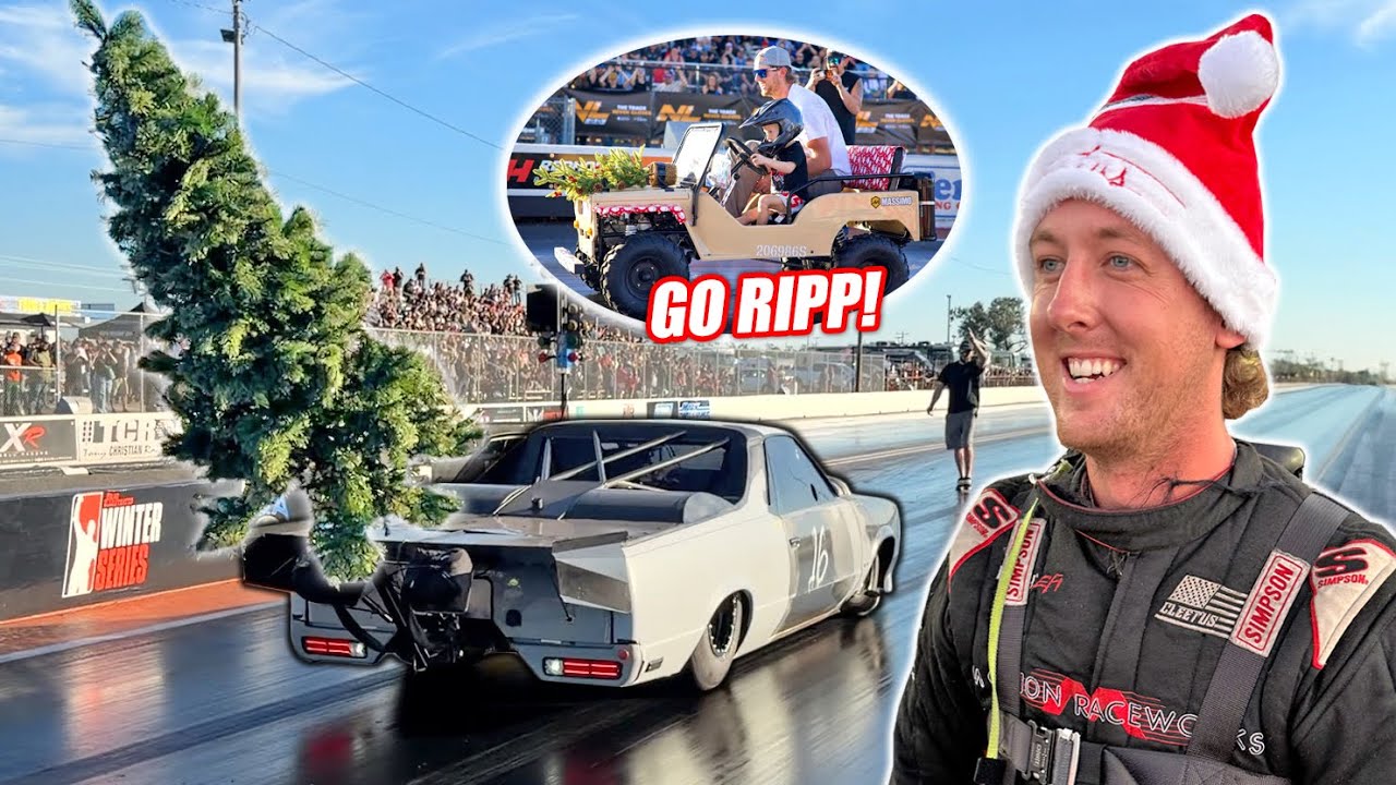 2025 Christmas Tree Drags - My First Time Driving Mullet, Leroy Goes CRAZY, My Son's First Pass!