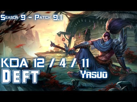 Deft YASUO vs EZREAL ADC - Patch 9.1 KR Ranked
