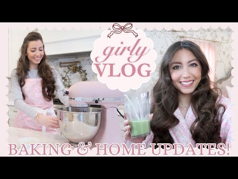 Cozy Girly Vlog 🎀 Bake With Me + HomeGoods Shop With Me + Home Updates!