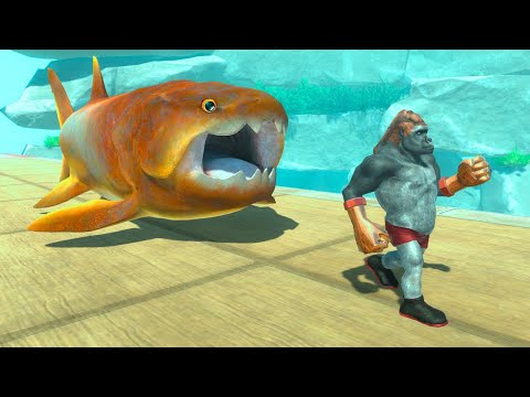 Escape from Dunkleosteus - Animal Revolt Battle Simulator