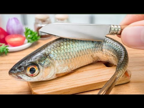 Yummy Miniature Blooming Fish Fried RecipeCooking Mini Food In Miniature Kitchen -ASMR Video