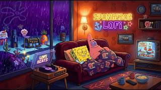 【Rainy Night】 Safe from the cold storm outside 🌙 ~ SpongeBoy Lofi for Deep Sleep 💤