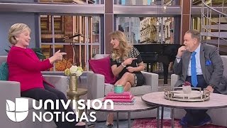 Hillary Clinton celebró su cumpleaños en Univision y reiteró su compromiso de una reforma migratoria