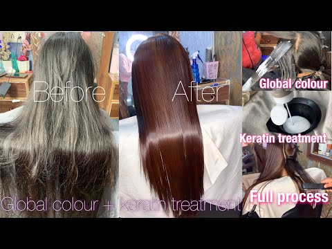 How: Global hair colour + Keratin treatment / Full...