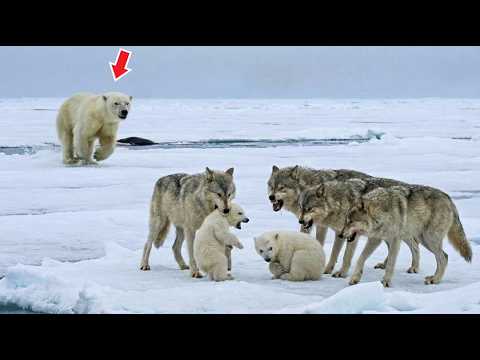 Wölfe griffen die wehrlosen Bärenbabys an. Schaut nur, was die Bärenmutter getan hat!