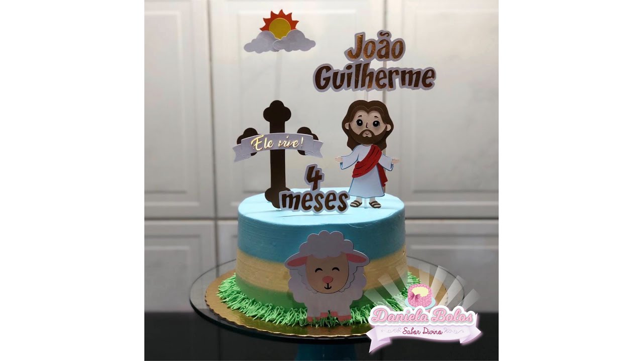 BOLO COM O TEMA JESUS ESPECIAL DE PÁSCOA | BABY JOÃO GUILHERME