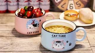 Instant Noodle Bowls with Ceramic Lids