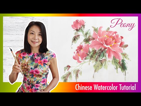 Painting Tutorial in English | Peony