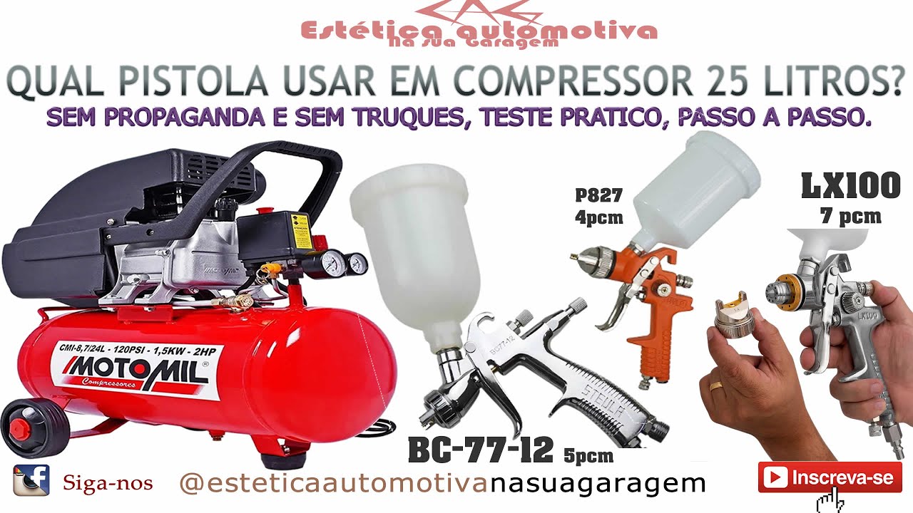 Pistola de pintura para compressor 25 litros, teste pratico sem propaganda