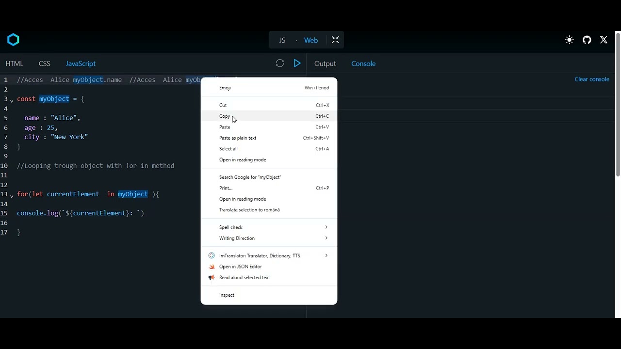 Looping through objects and arrays in  javaScript exercise