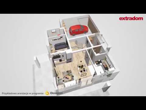 Projekt domu z poddaszem - dom Albatros 2 WAH1683 - 100-150 m² - spacer 3D