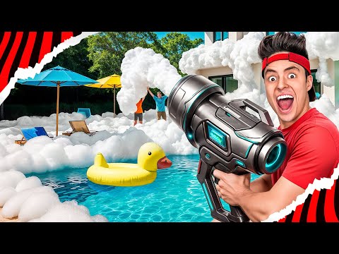 I MADE A GIANT FOAM POOL IN MY MANSION!