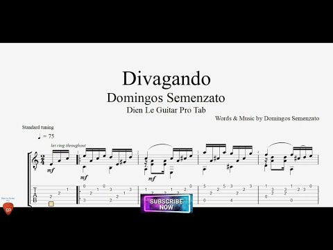 Divagando by Domingos Semenzato with Guitar Tutorial TABs