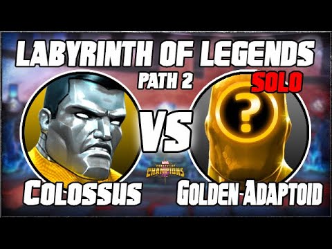 Colossus vs Golden Adaptoid SOLO - Labyrinth of Legends Path 2 (Marvel Contest of Champions)