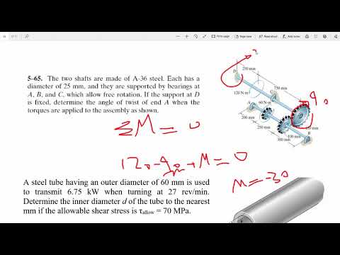 Question 5-65 gears Strength of materials