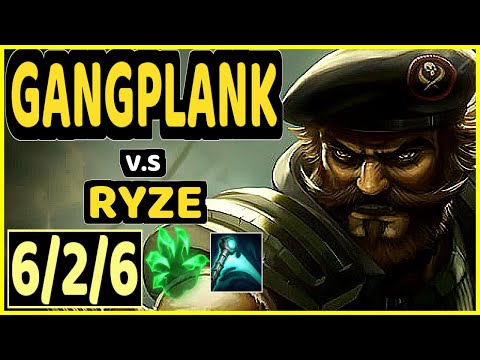 SHAAARKY (GANGPLANK) vs RYZE - 6/2/6 KDA TOP GAMEPLAY - EUW Ranked MASTER