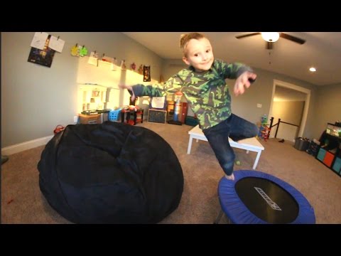 FATHER SON BEAN BAG JUMPING TIME!