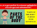 Body Parts In Hindi Through Tamil Hindi Names Of Body Parts With Sentences Hindi Through Tamil