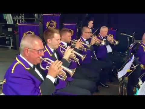 On Stage with Brighouse and Rastrick Brass Band - Carfest North 2016
