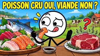 Pourquoi mange-t-on du poisson cru… mais presque toujours la viande cuite ?
