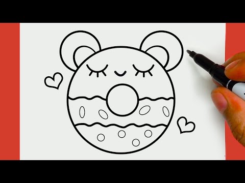 HOW TO DRAW A CUTE PANDA DONUT EASY, STEP BY STEP, Jack drawings