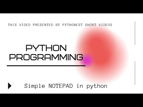 How To Make An Easy Notepad In Python Notepad Python Project