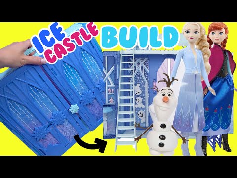 Disney Frozen 2 Elsa's Ice Castle House Build with Olaf, Anna, Sven Dolls!