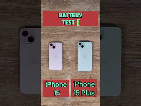 iPhone 15 vs iPhone 15 Plus Battery Drain Test #iphone15 #iphone15plus #batterydrain #shortvideo