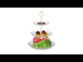 Présentoir à gâteaux à 3 étages en verre Doré - Verre - Métal - 25 x 34 x 25 cm