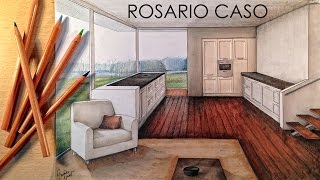 Manual Rendering / Architecture Interior - Speed Drawing