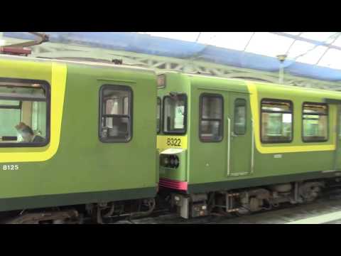 Dublin Pearse HD-Irish Rail 8100 class Dart no.8129+8138+8125 arrive & 29027 departs