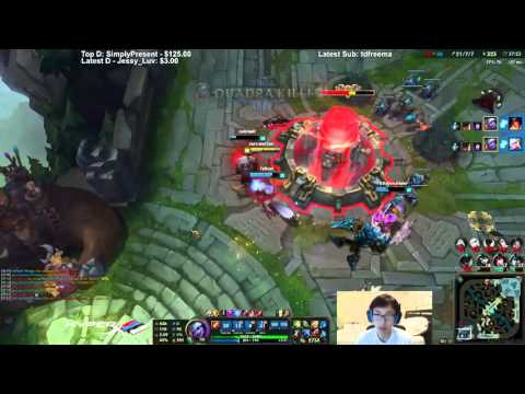 [11/6/15] Doublelift duo Reginald - Second Tristana Quadra Kill - League of Legends